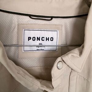 Poncho Men's Casual Button Down Shirt - Cream Size XXL